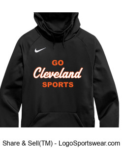 Official Nike GoClevelandSports Navy Blue Hoodie Design Zoom