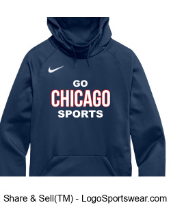 Official Nike GoChicagoSports Navy Blue Hoodie Design Zoom