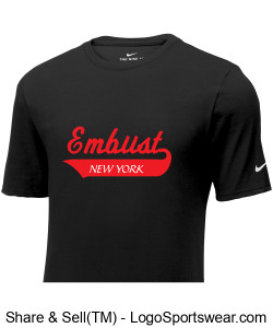 Official EMBIIST Nike T-Shirt | Black | Red Lettering Design Zoom