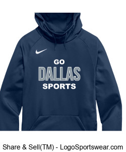 Official Nike GoDallasSports Navy Blue Hoodie Design Zoom
