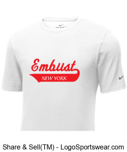 Official EMBIIST Nike T-shirt | White | Red Lettering Design Zoom