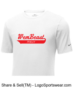 Official WemBeast Philly Nike Athletic T-Shirt | White with Red Lettering Design Zoom