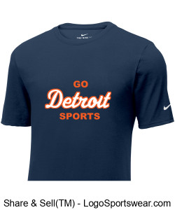 Official Nike GoDetroitSports Therma-Fit T-shirt - Navy Blue Design Zoom